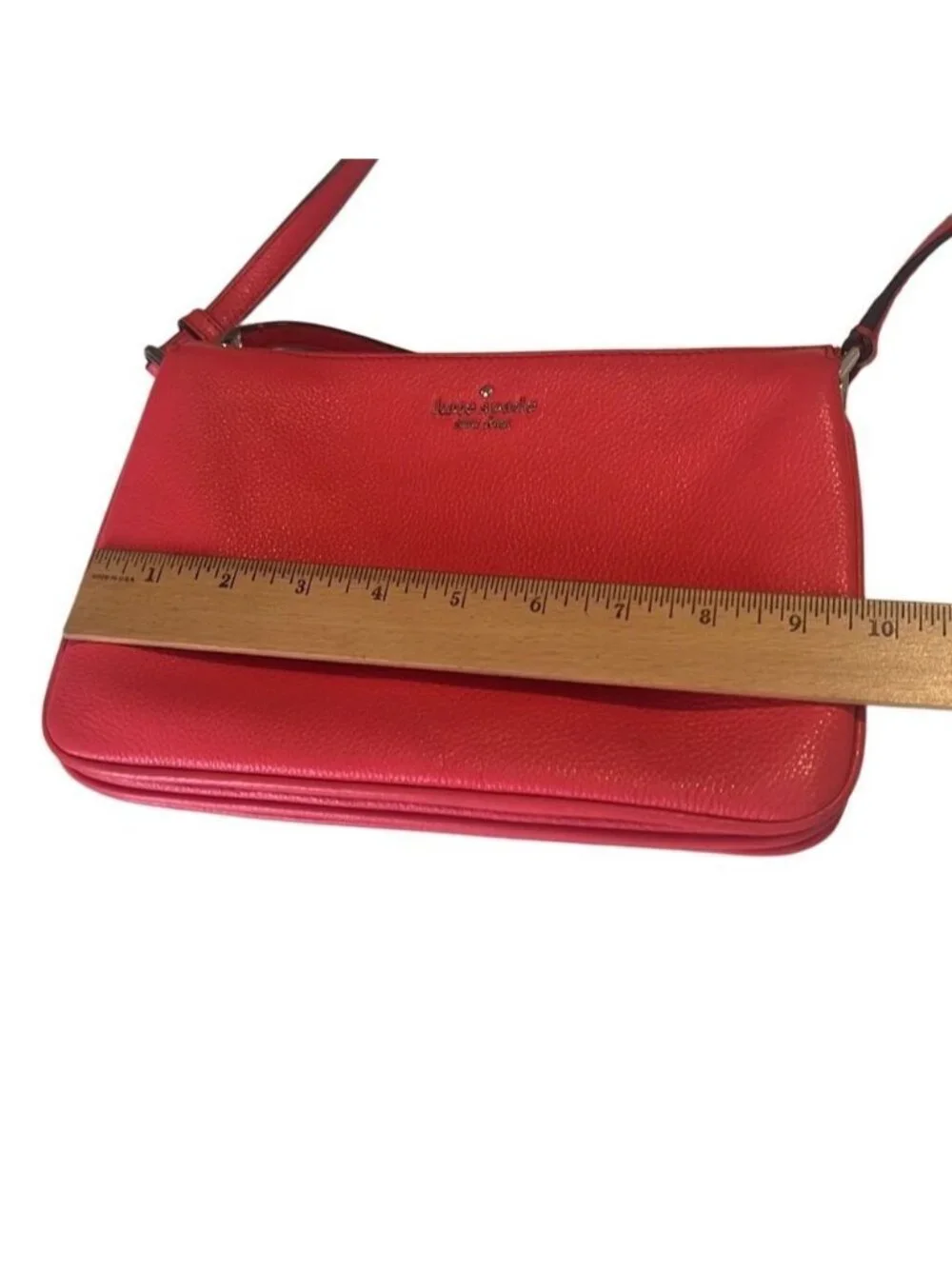Kate Spade Coral Leila Triple Gusset Adjustable Strap Leather Crossbody